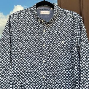7DIAMONDS Beautiful Blue Patterned Long Sleeve Shirt L